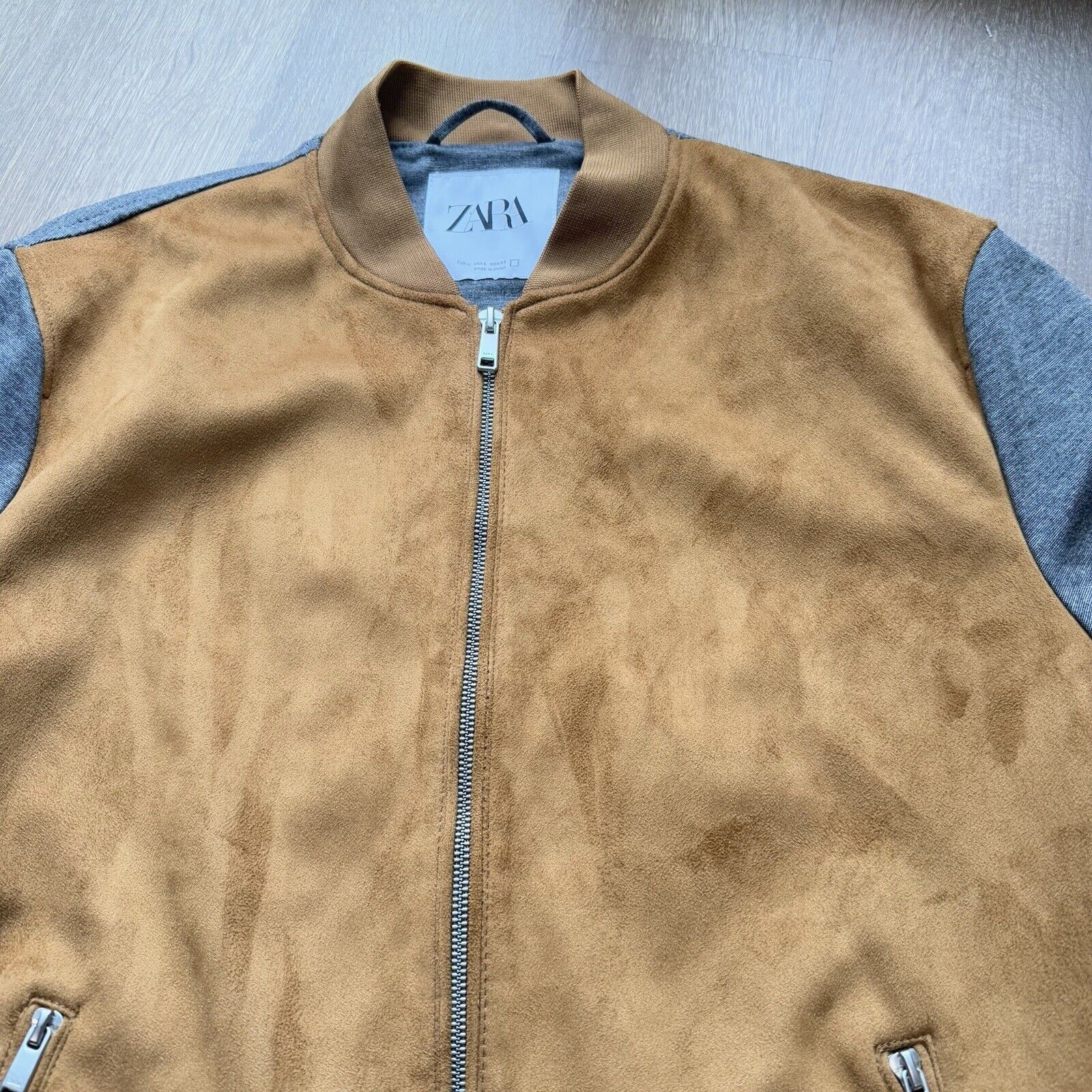 Zara ZARA Mens Combined Faux-Suede Bomber Jacket L Size US L / EU 52-54 / 3 - 2 Thumbnail