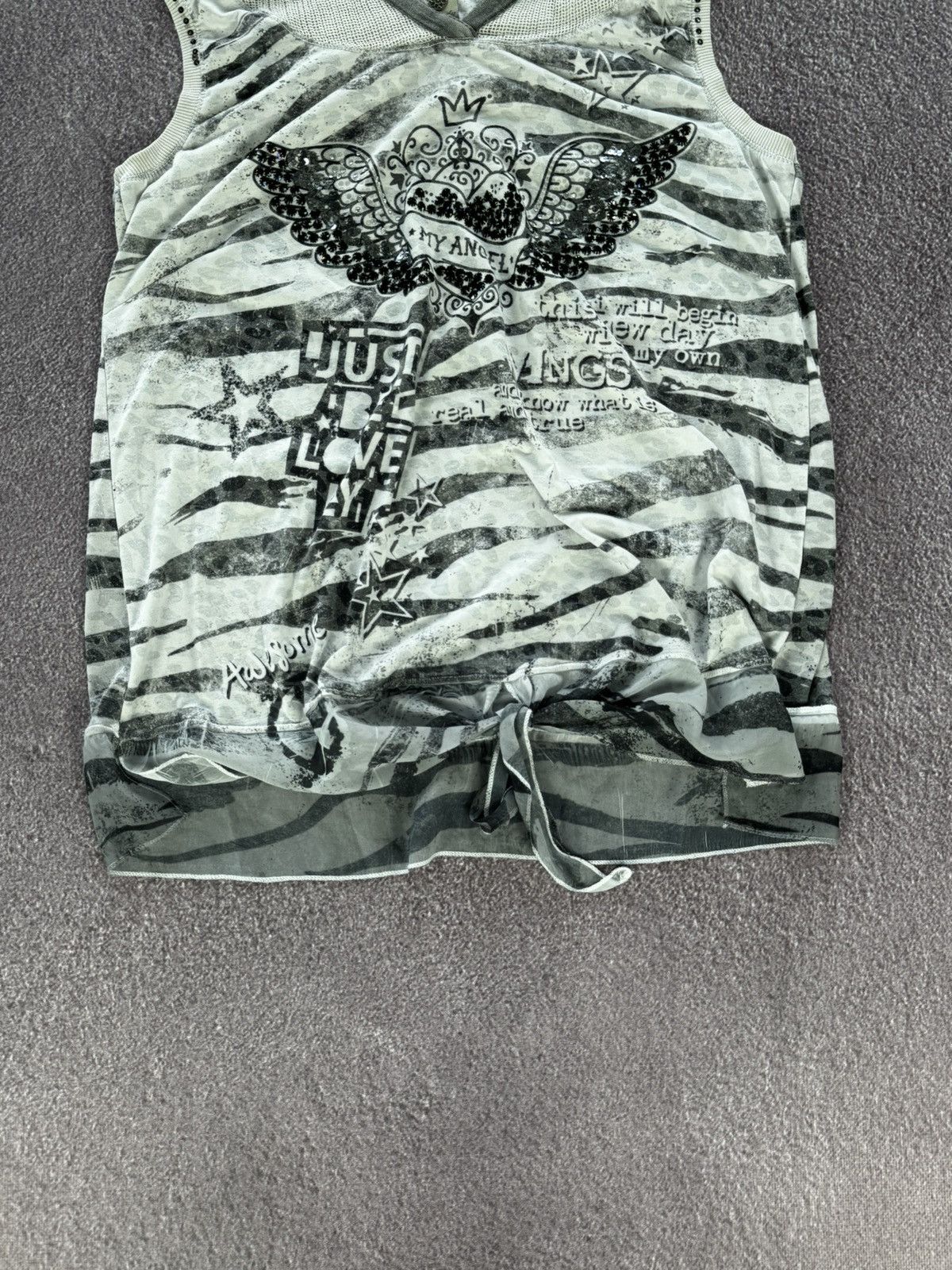 Hysteric Glamour Grunge Vibe Y2K 00s Sexy Punk Alt Hooded Tank Top Size M / US 6-8 / IT 42-44 - 3 Thumbnail