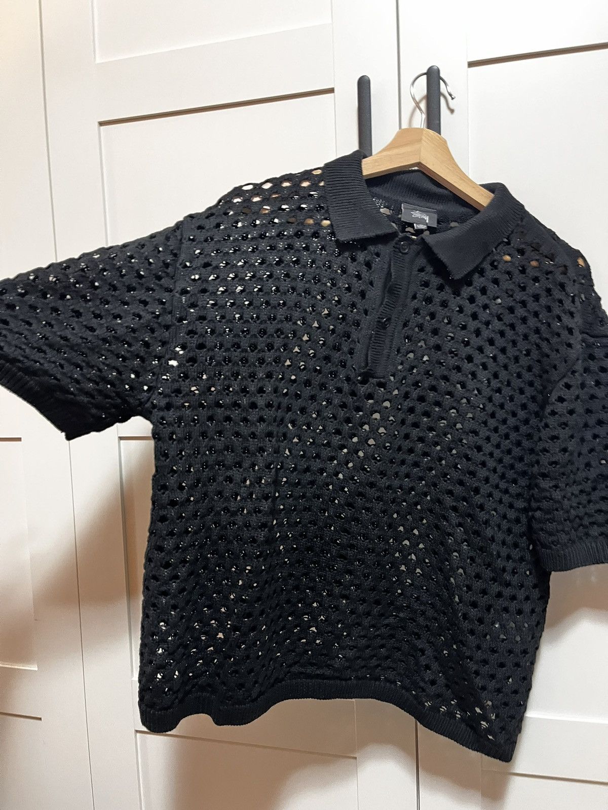 Stussy Stüssy Big Mesh Polo Sweater Size US XL / EU 56 / 4 - 4 Thumbnail