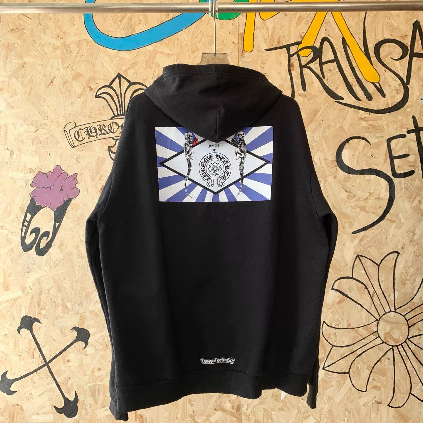 Chrome Hearts ChromeHearts Black Foti Hoodie Arm Stripe Cross Silver Zip Size US XL / EU 56 / 4 - 7 Thumbnail
