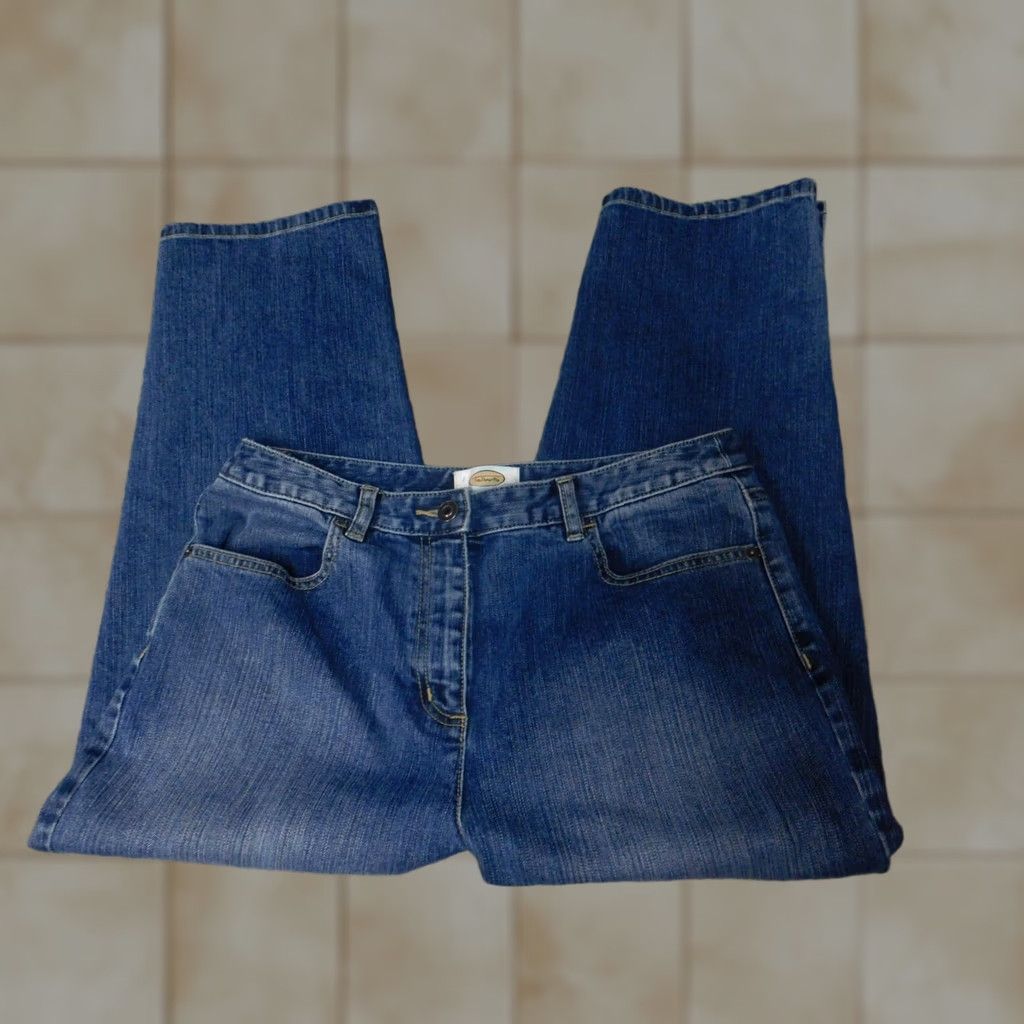 Talbots Talbots Jeans Cropped Denim Stretch 10 Blue Regular Women Inseam 22 Zip Zipper Cotton blend Polyester - Medium Wash Size 32" / US 10 / IT 46 - 1 Thumbnail