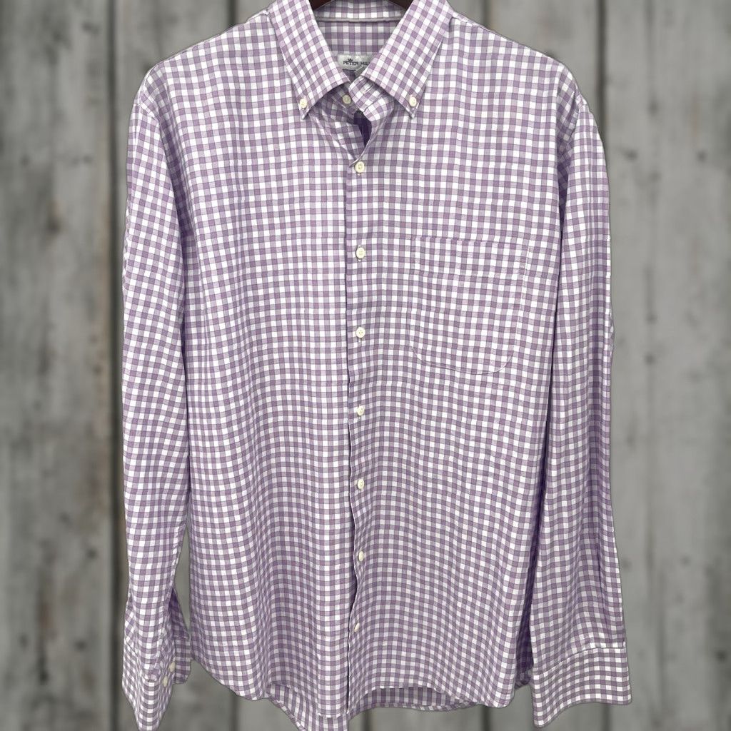 Peter Millar Peter Millar Shirt Men Large Windowpane Plaid Button Front Dad Quiet Lux Preppy Size US L / EU 52-54 / 3 - 1 Thumbnail