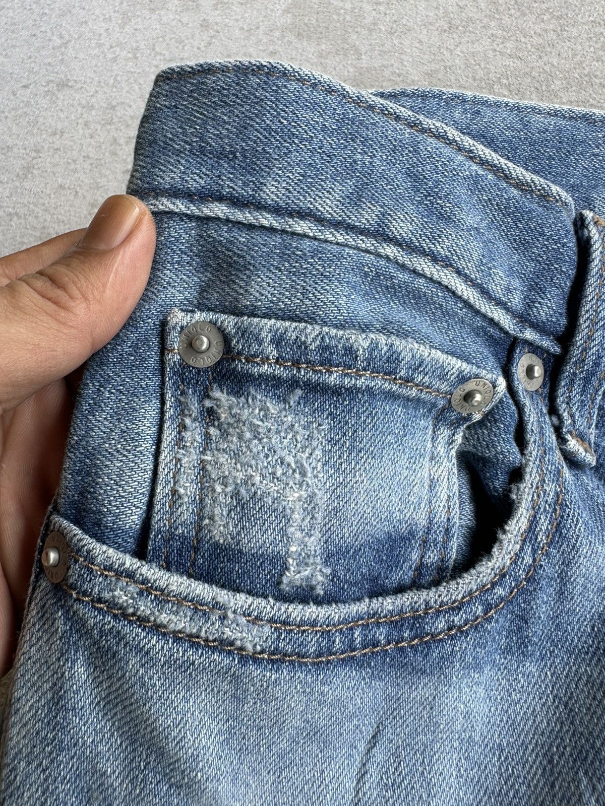 Uniqlo 🍁SEND OFFERS🍁SICKSS 🔥 UNIQLO Japan Distressed Denim Pants Size US 30 / EU 46 - 9 Thumbnail