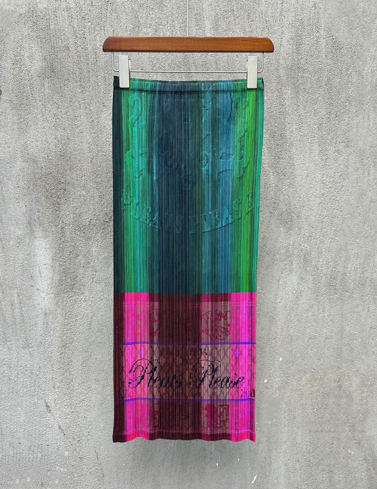Pleats Please Issey Miyake Akihiro Miwa Relief Midi Skirt Size 31" - 1 Thumbnail