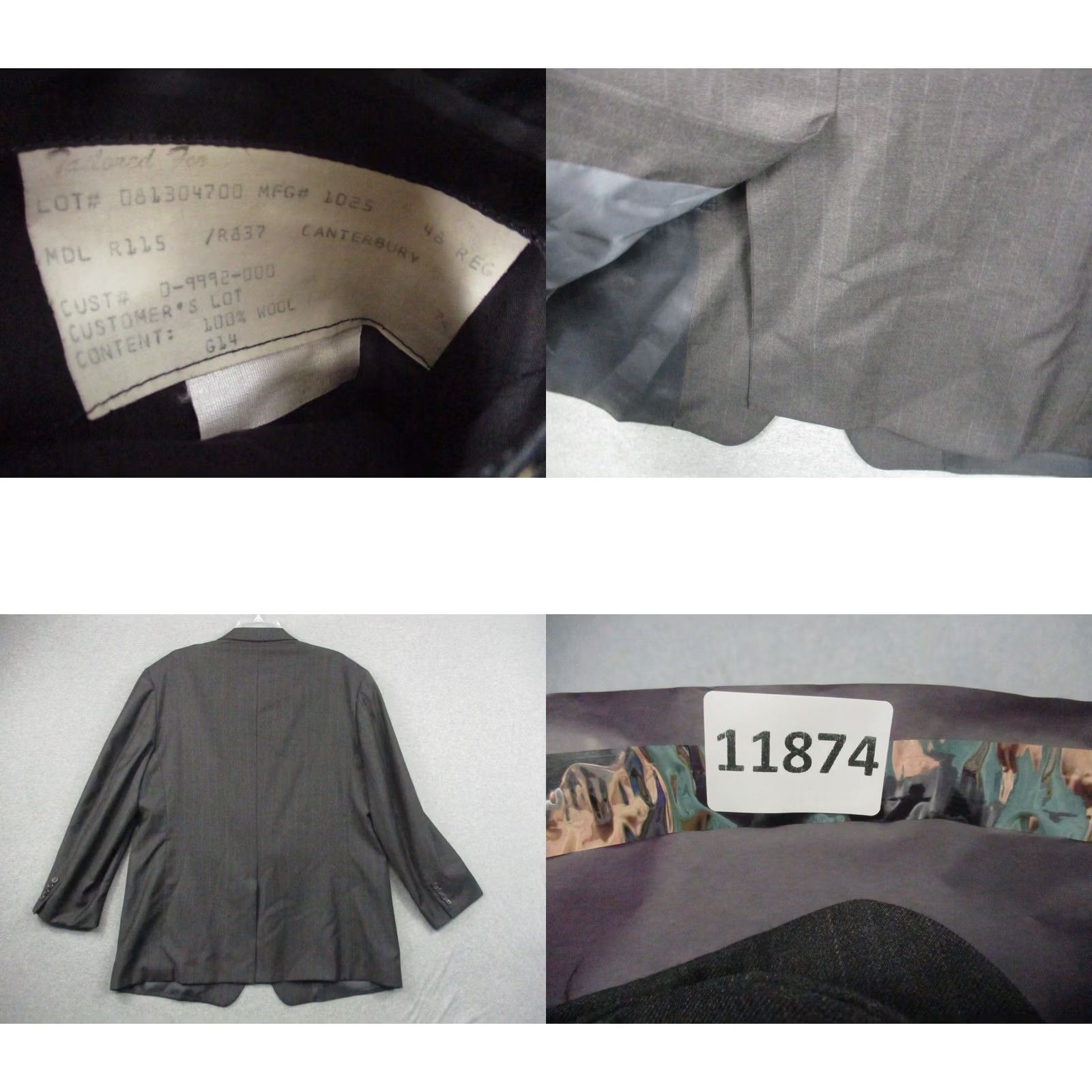 Vintage Hickey Freeman Blazer Jacket 48R Wool Solid Black Pinstripe EUC Size 48R - 8 Thumbnail
