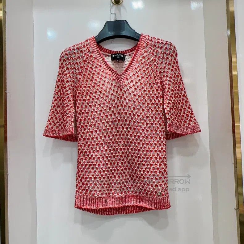 Chanel Chanel 17p red knitted sweater Size XS / US 0-2 / IT 36-38 - 1 Thumbnail