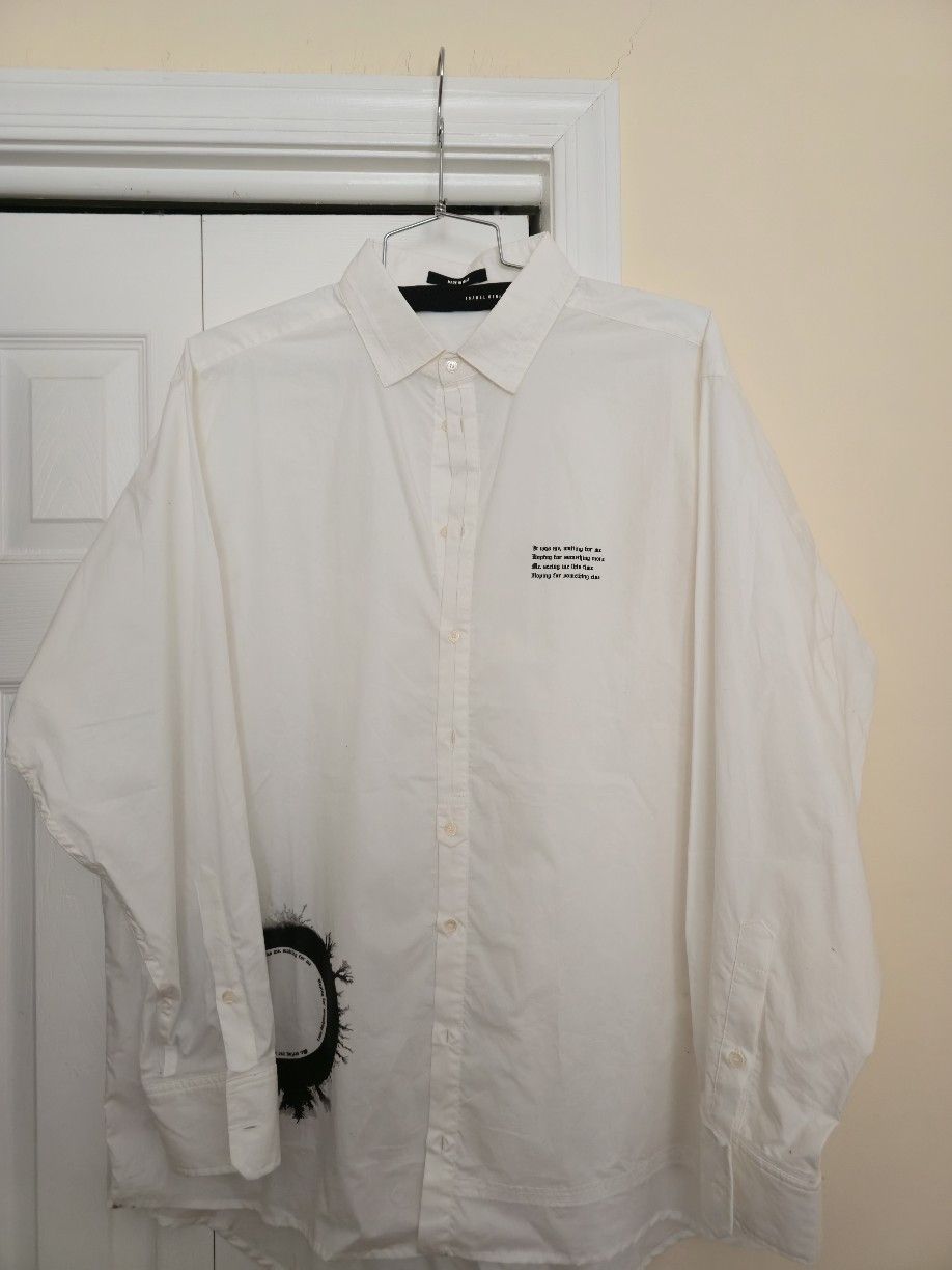 Isabel Benenato White Graphic Print Oversized Shirt Size US XL / EU 56 / 4 - 1 Thumbnail