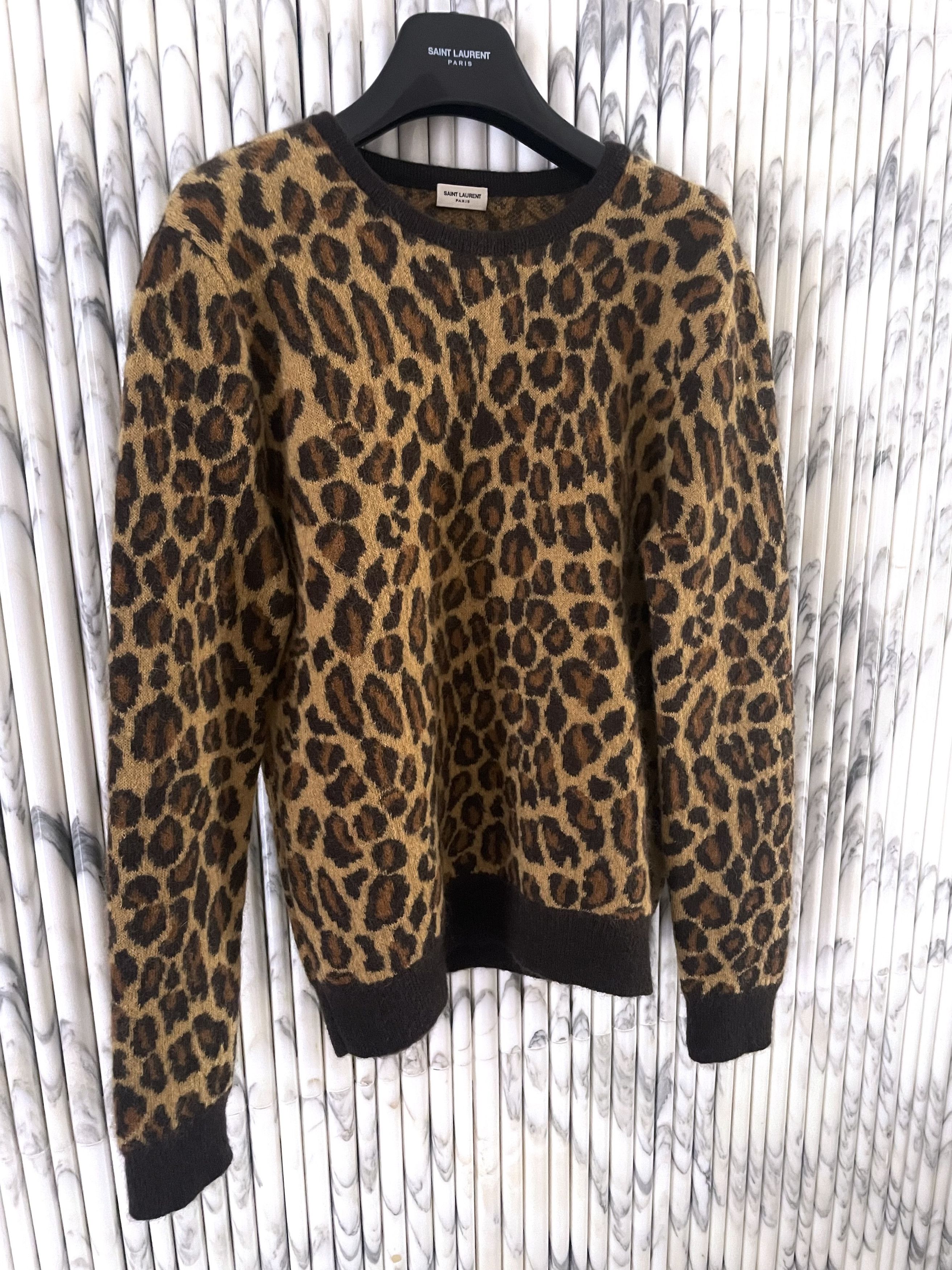 Hedi Slimane × Saint Laurent Paris NEW AW15 PARIS SESSIONS LEOPARD PRINTED MOHAIR SWEATER Size US L / EU 52-54 / 3 - 6 Thumbnail