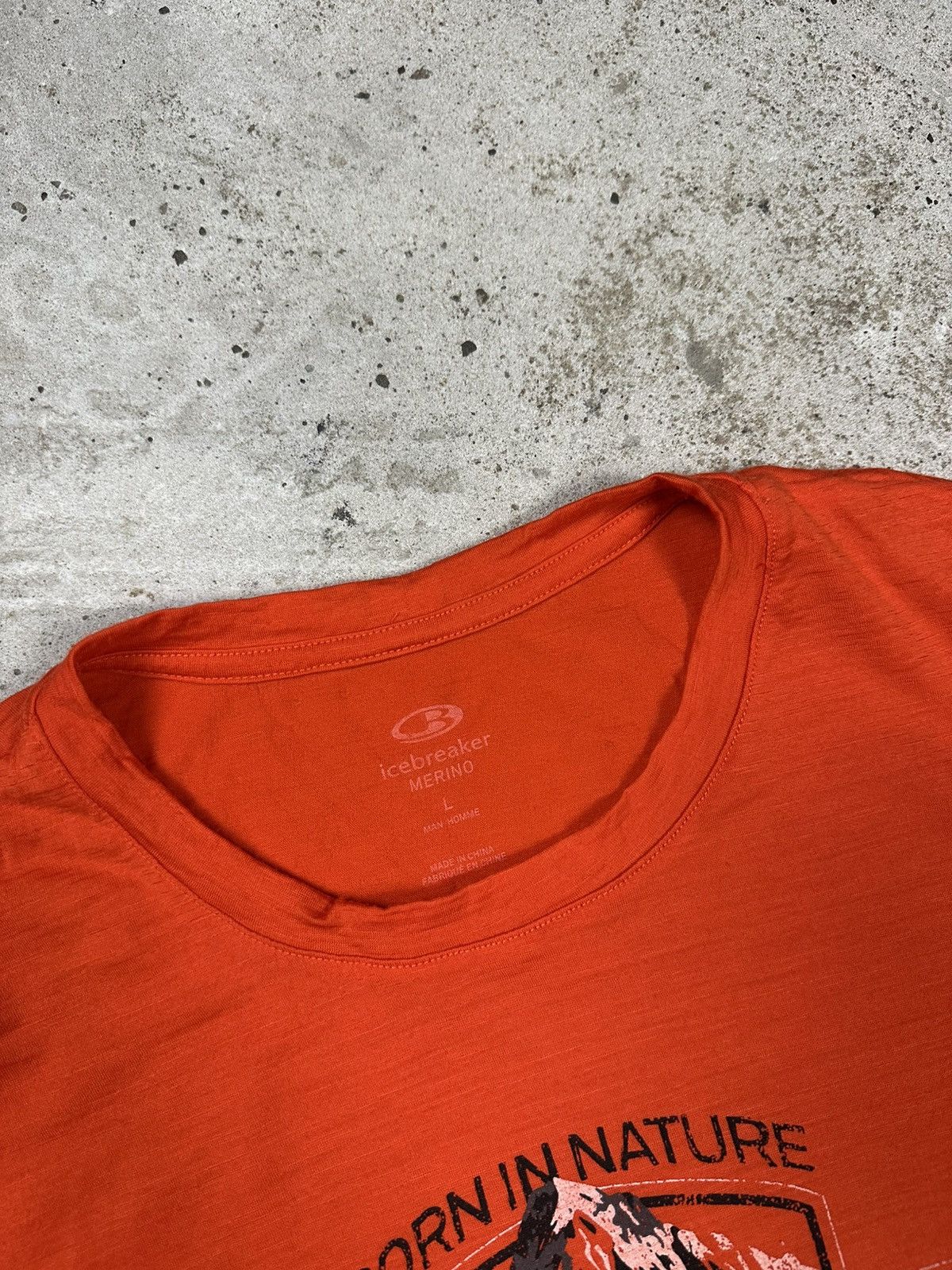 Icebreaker Icebreaker Merino Orange Print Logo Wool Tee Size US L / EU 52-54 / 3 - 5 Thumbnail