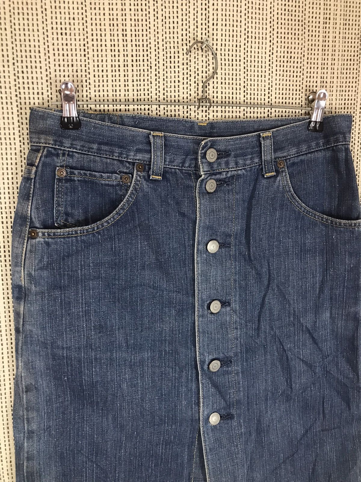 Edwin × Margaret Howell 🔥GRAILS🔥EDWIN X MARGARET HOWELL MIDI SKIRT SELVEDGE FADED Size 29" - 2 Thumbnail