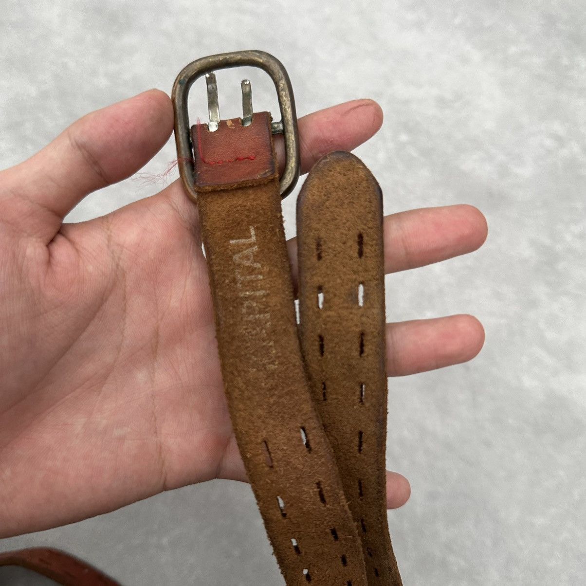 Kapital Brown vintage double prong leather Kapital belt Size ONE SIZE - 3 Thumbnail