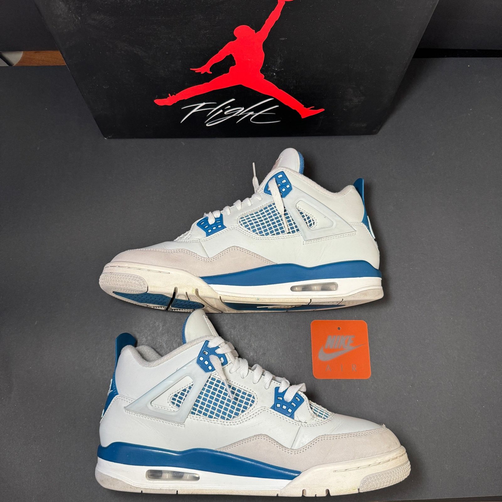 Jordan Brand × Nike Size 10.5 Air Jordan 4 Retro Military Blue 2024 Men's Shoes Size US 10.5 / EU 43-44 - 3 Thumbnail
