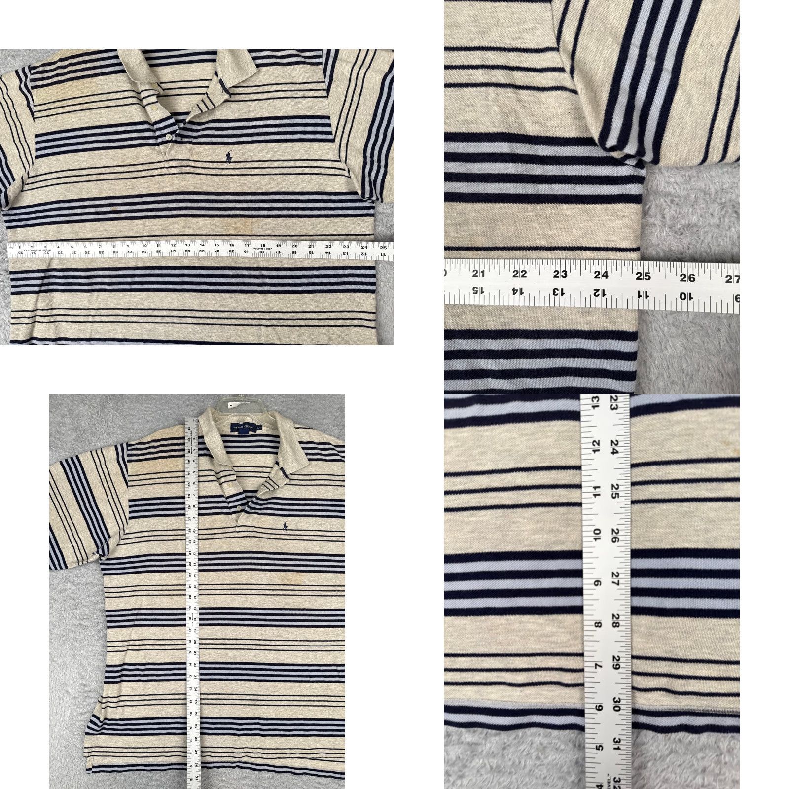 Ralph Lauren VINTAGE Ralph Lauren Polo Golf Shirt Mens 2XL Beige Stripe 100% Cotton Polo Shirt Men 2XL Beige Stripe Polo Golf Size US XXL / EU 58 / 5 - 8 Thumbnail