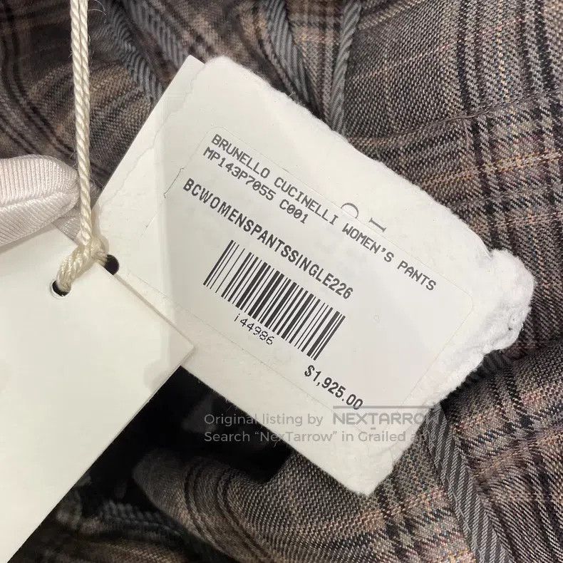 Brunello Cucinelli Brunello Cucinelli Caramel Plaid New Wool Trousers Size 28" / US 6 / IT 42 - 7 Thumbnail