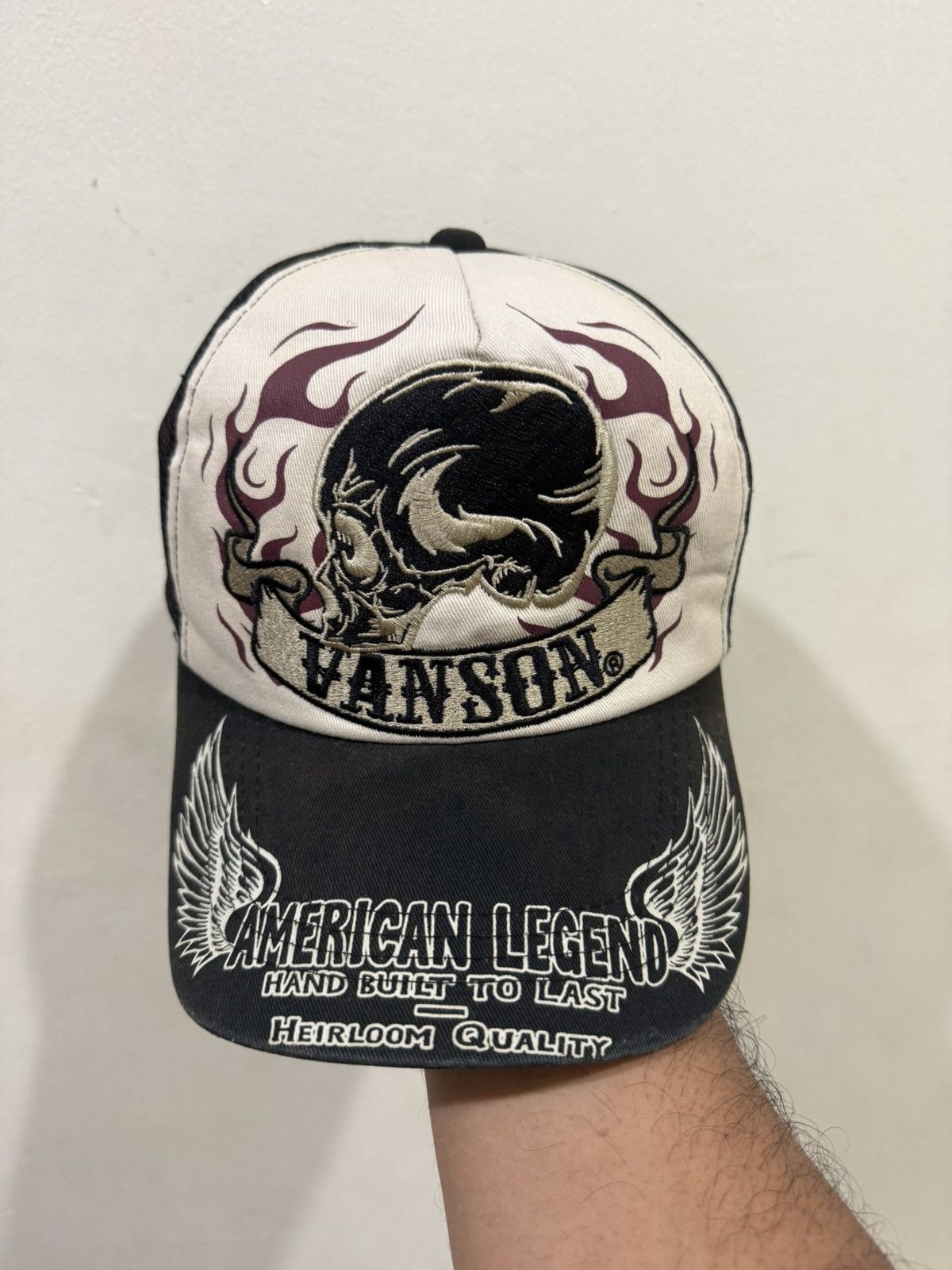 Vanson Leathers VTG Skull Embroid Vanson Leather Motorcycles Trucker Hat Size ONE SIZE - 1 Thumbnail