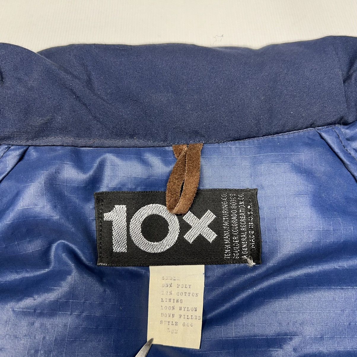 Vintage VTG 10X Down Jacket Blue Puffer Coat Zip Pocket Work Retro Size US XL / EU 56 / 4 - 13 Thumbnail