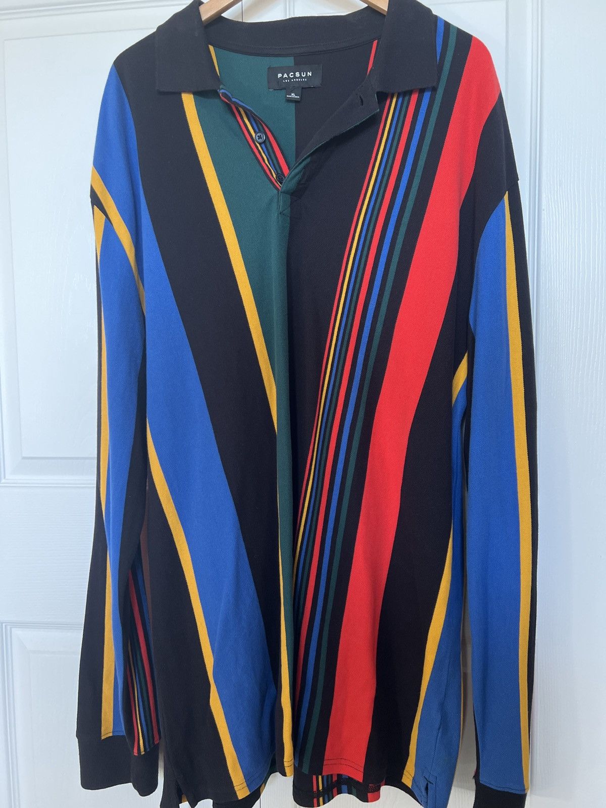 Pacsun PacSun Multicolor Vertical Stripe Long Sleeve Rugby Polo Size US XL / EU 56 / 4 - 1 Thumbnail
