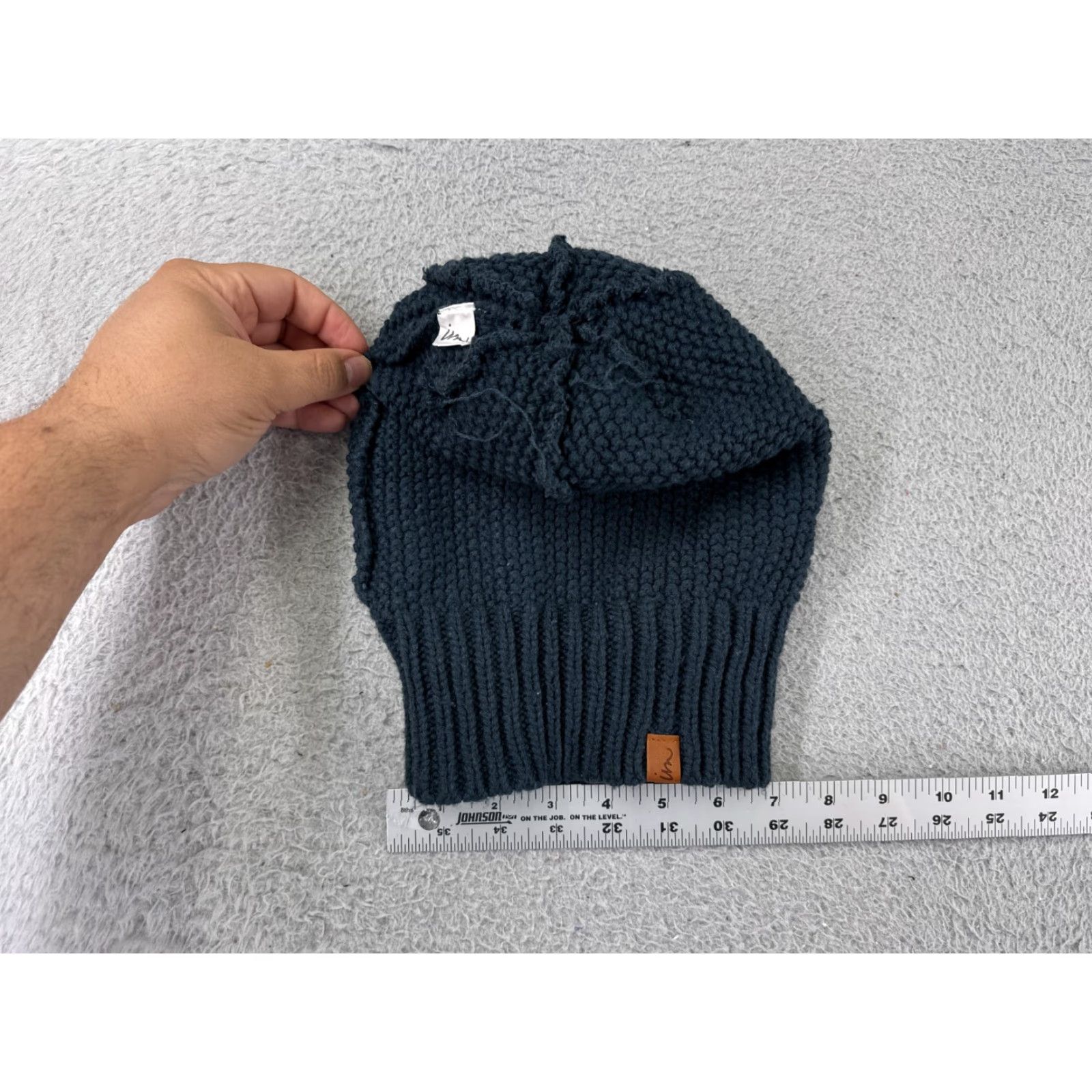 Vintage Beanie Beanie, Toque WOMENS One Size Blue 100% Acrylic Knit Hat/Cap Ski Theme Winter Adult Womens Size ONE SIZE - 5 Thumbnail