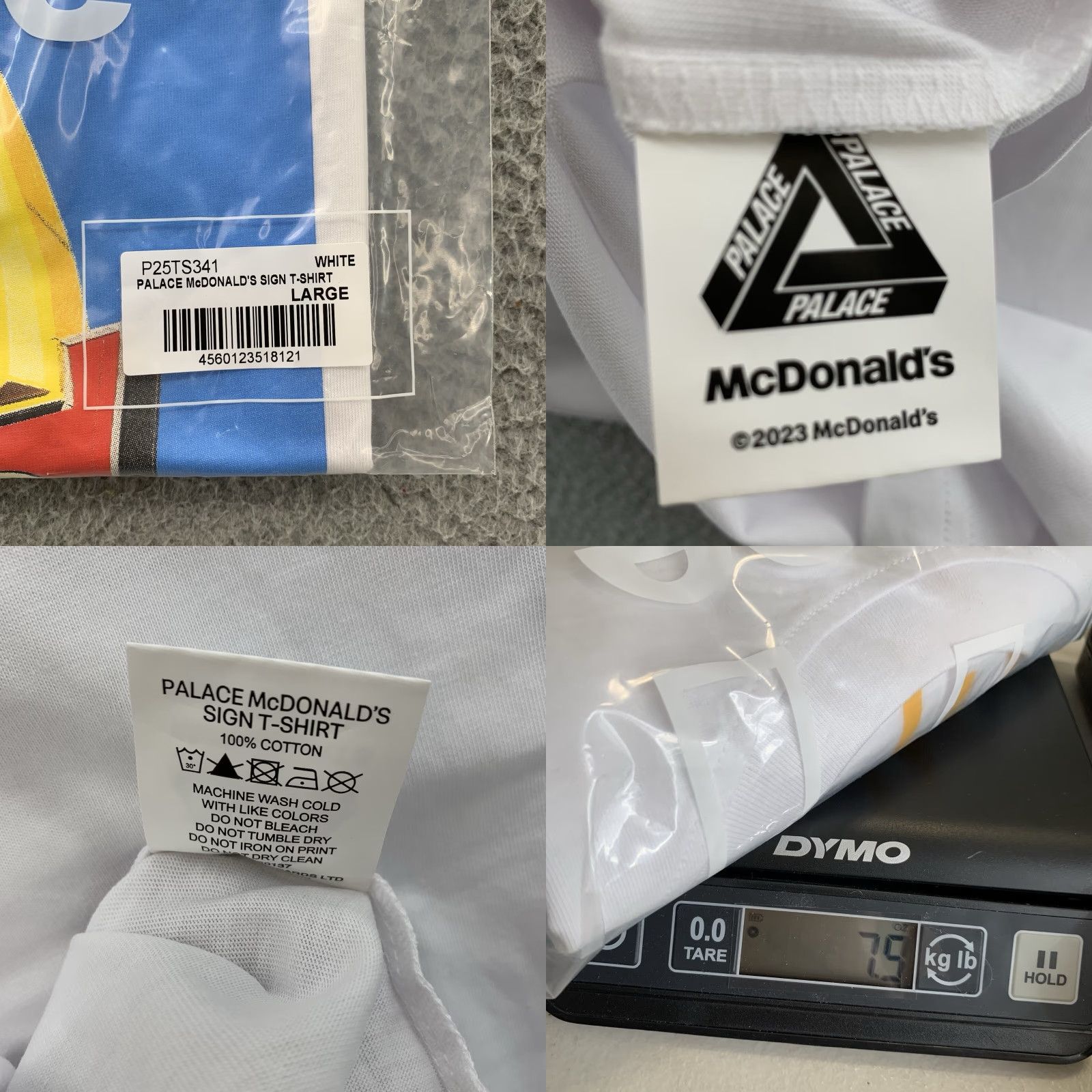 Palace Palace x McDonald's Sign T-shirt Mens White Large Skateboard Streetwear Outdoors Size US L / EU 52-54 / 3 - 8 Thumbnail
