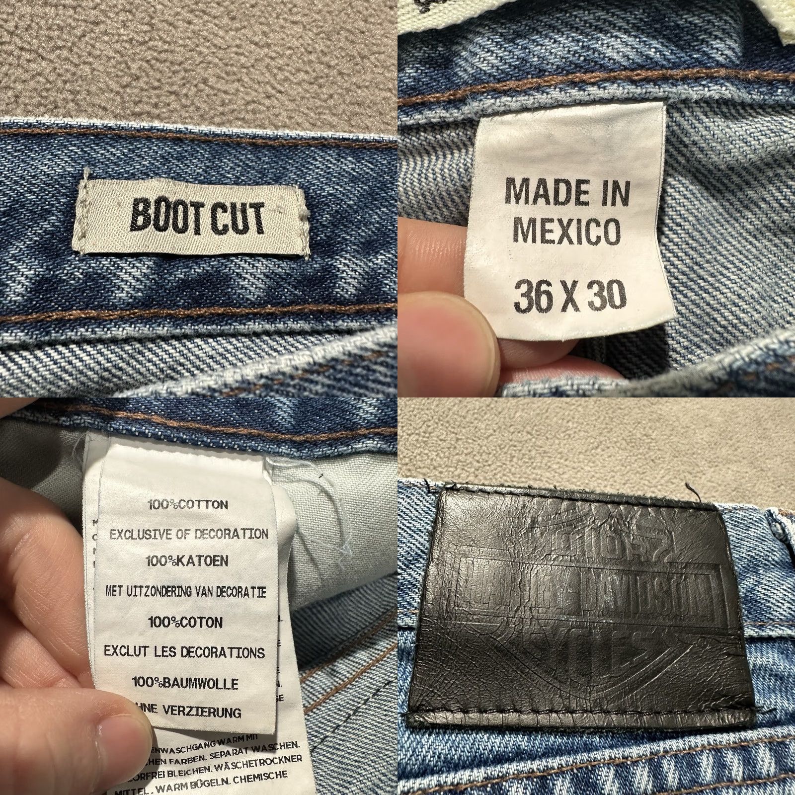 Harley Davidson Harley-Davidson Jeans 36x30 Blue Denim Boot Cut Motorcycle MotorClothes Size US 36 / EU 52 - 8 Thumbnail