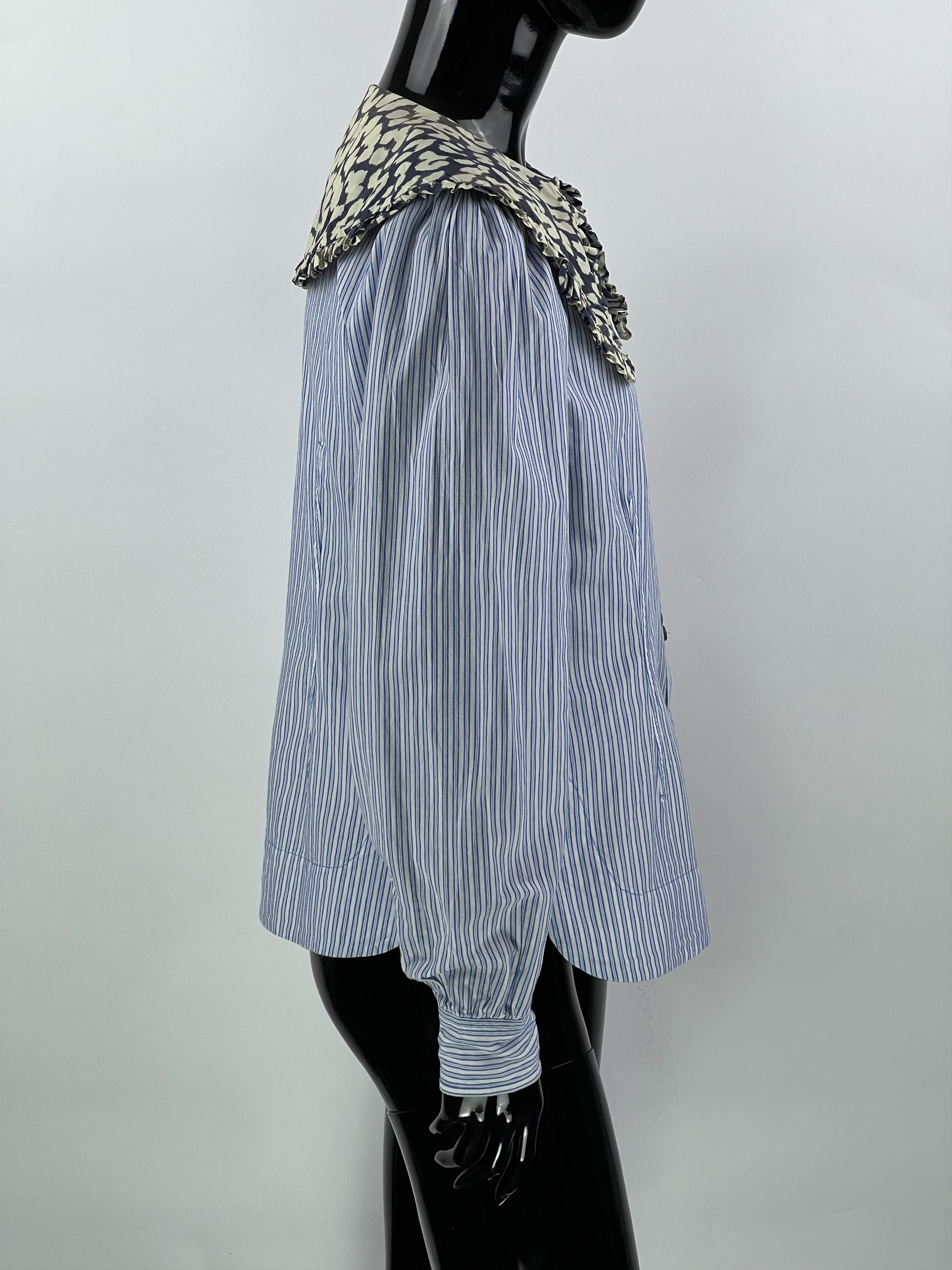 Ganni Ganni Collar Ruffle Gingham Striped Shirt Blouse Size 36 Size S / US 4 / IT 40 - 2 Thumbnail