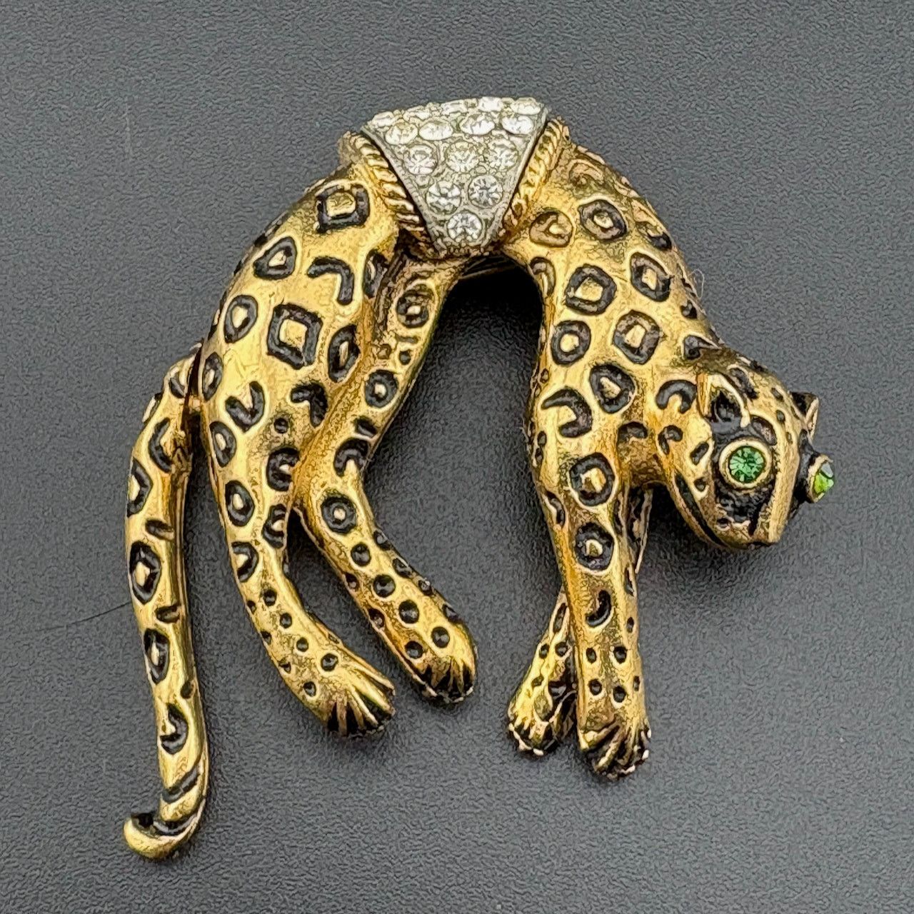 Other Florenza Gold Tone Leopard Cat Rhinestone Brooch 2.25" Size ONE SIZE - 1 Thumbnail