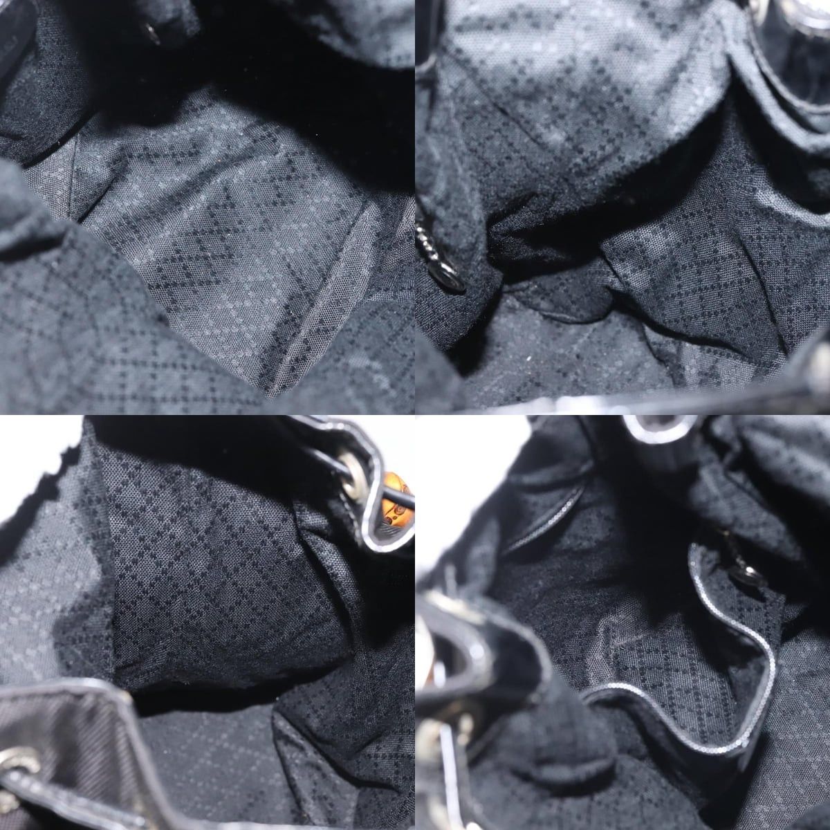 Gucci GUCCI Bamboo Hand Bag Nylon Black Silver Size ONE SIZE - 13 Thumbnail