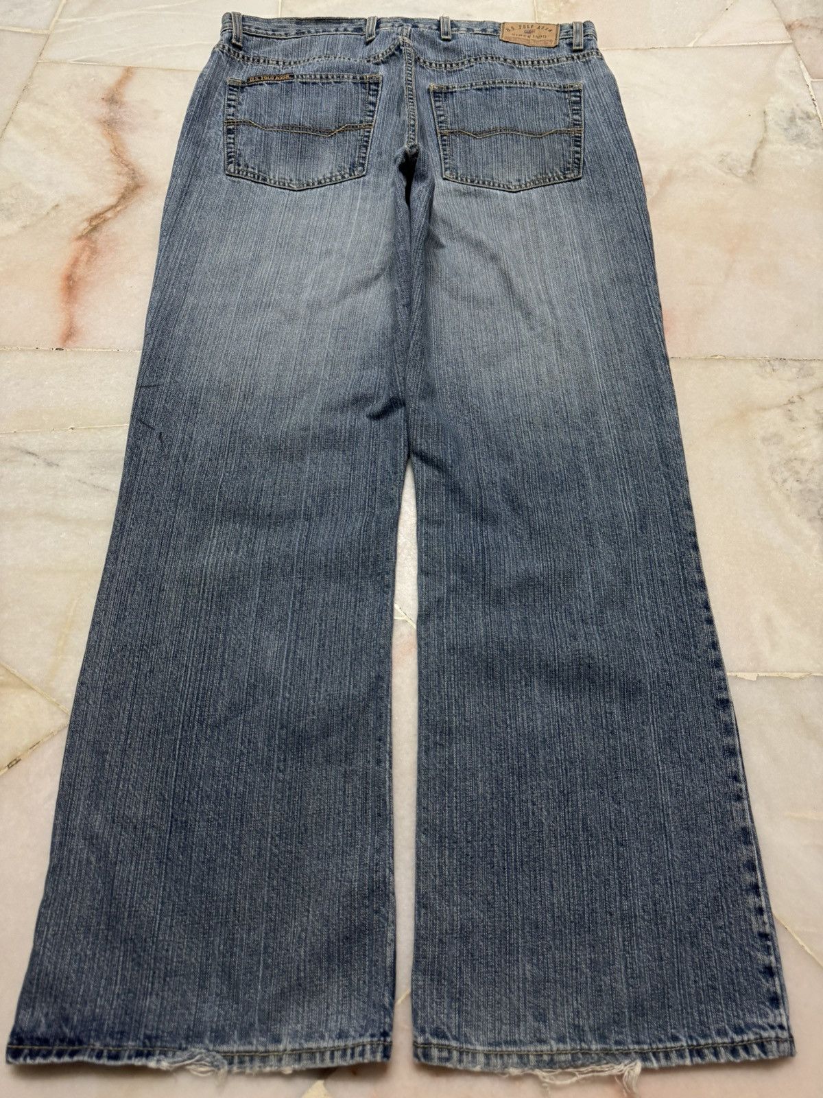 U.S. Polo Assn. ⚡️FLARED⚡️VINTAGE 90s U.S.POLO ASSN STONED WASHED BOOTCUT Size US 35 - 11 Thumbnail