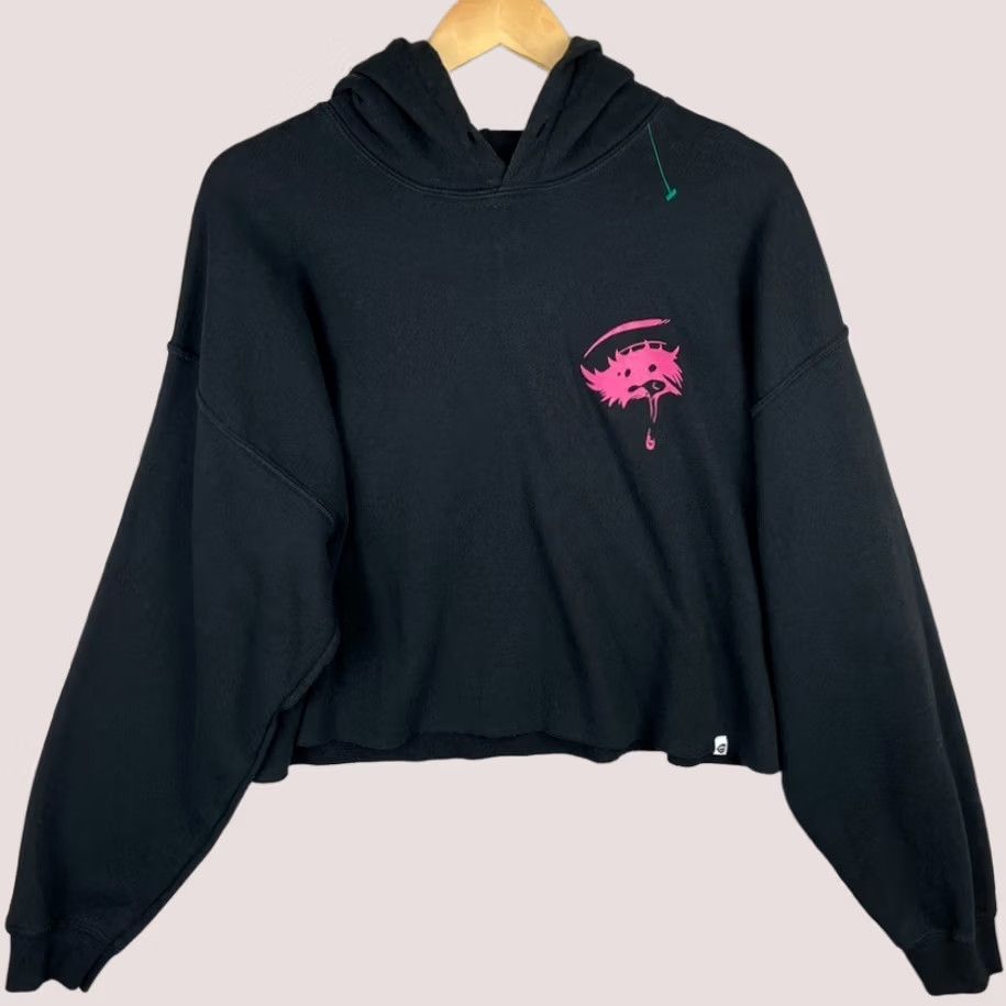 Vintage SWIXXZ Hoodie Womens XL Black Maggie Lindemann Sweatshirt Cropped Pullover Size XL / US 12-14 / IT 48-50 - 1 Thumbnail