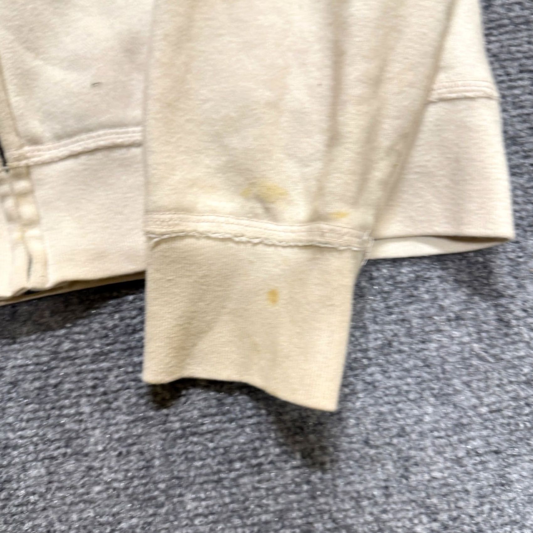 Aeropostale VINTAGE Aeropostale Jacket Womens L Beige Fullzip Hooded Embroidered Distressed White Blue Stained Casual 90s Womens Size L / US 10 / IT 46 - 7 Thumbnail