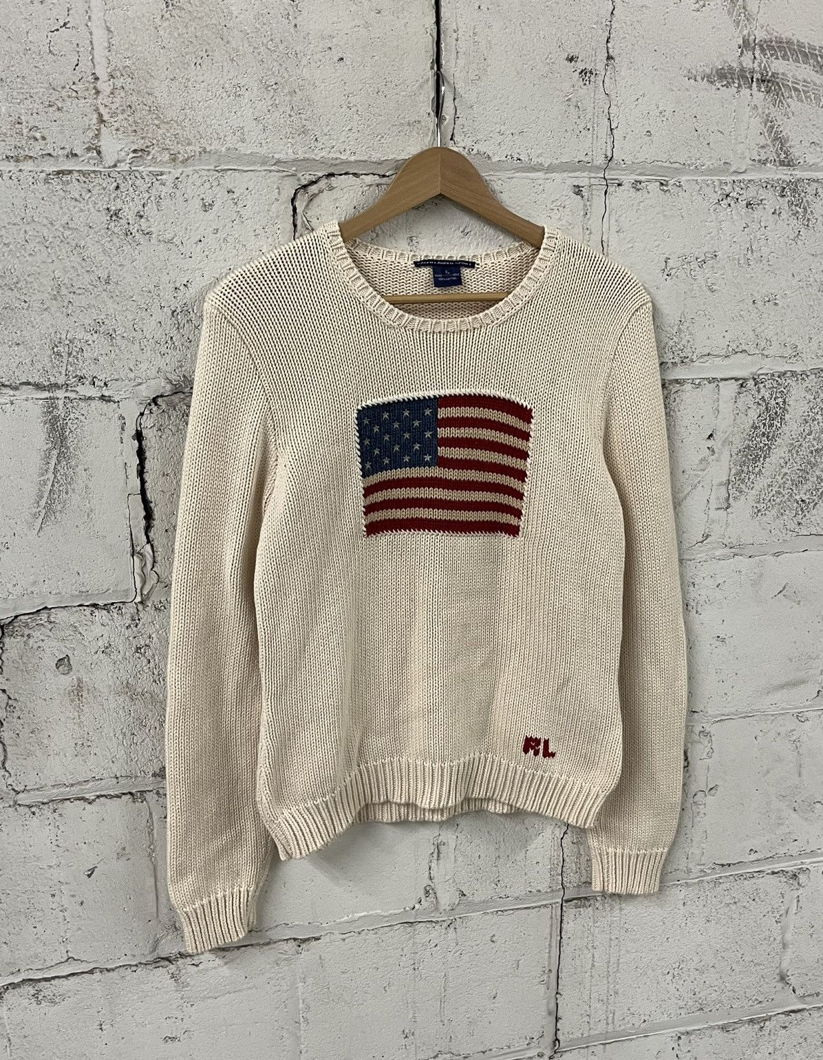 Polo ralph Lauren rare vintage flag sweater 90s grail