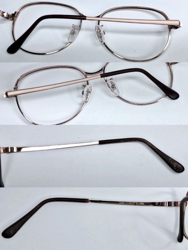 Other VINTAGE FFF-525 Rose Gold TITAN Slim Boston Glasses 52mm Size ONE SIZE - 7 Thumbnail