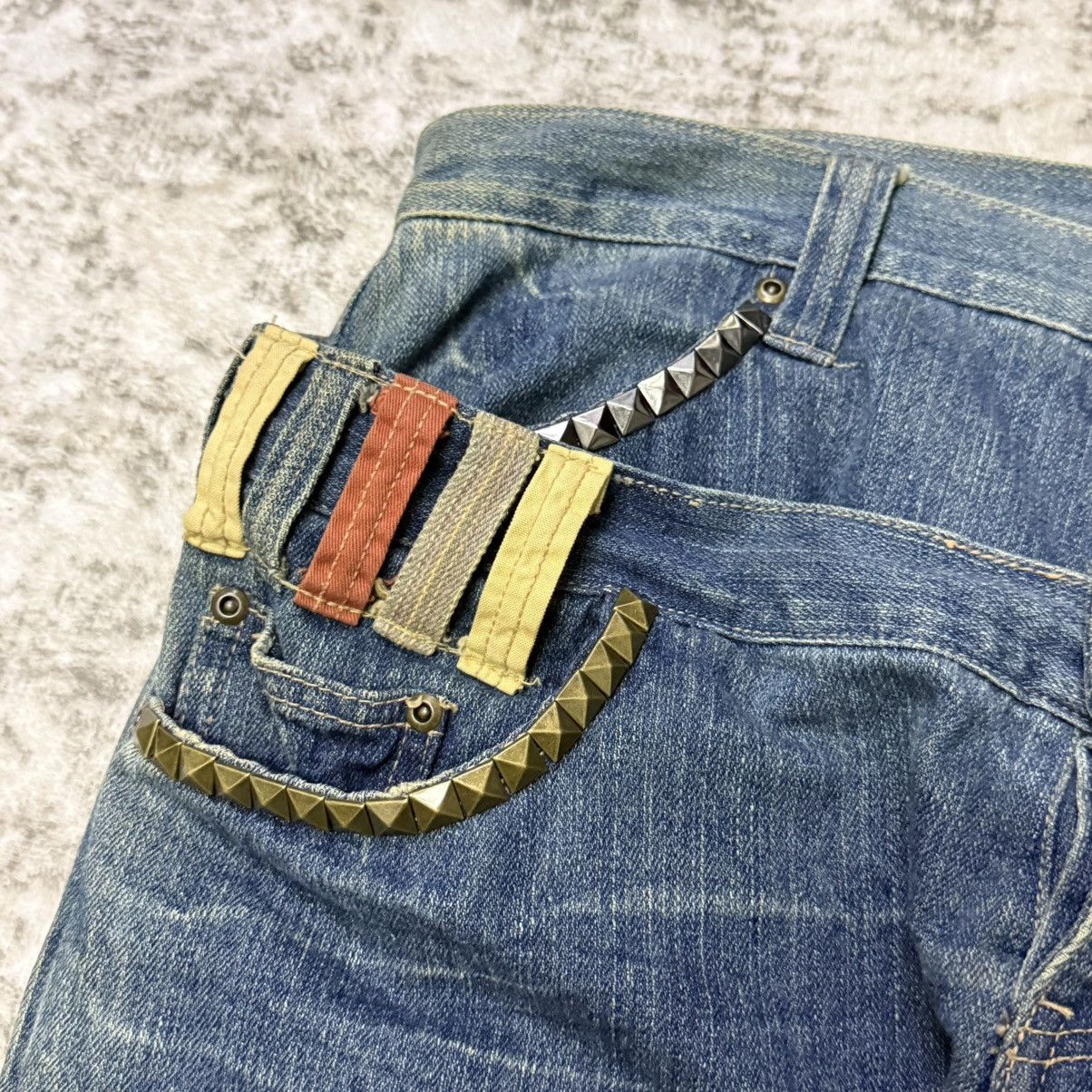 Hysteric Glamour Gumu International Japan Studded Pocket Double Waist Jeans Size US 33 - 4 Thumbnail