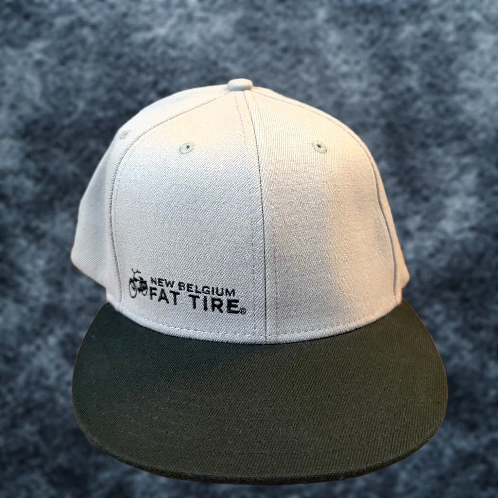 Vintage New Belgium Fat Tire Hat Mens Large XL Gray Black Flat Brim Fitted Cap Size ONE SIZE - 1 Thumbnail
