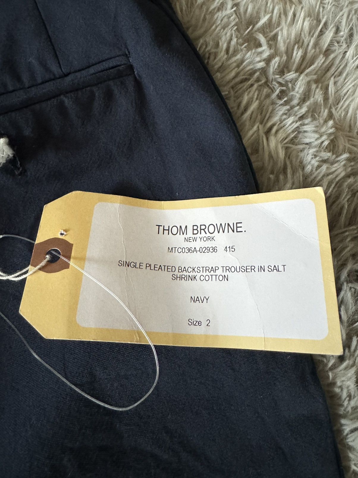 Thom Browne Single Pleated Trouser in salt shrink cotton Size US 32 / EU 48 - 9 Thumbnail