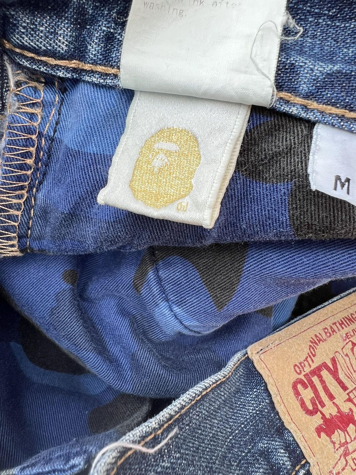 Bape Vintage A Bathing Ape Nigo Era Fade Blue Denim Jeans Size US 32 / EU 48 - 25 Thumbnail