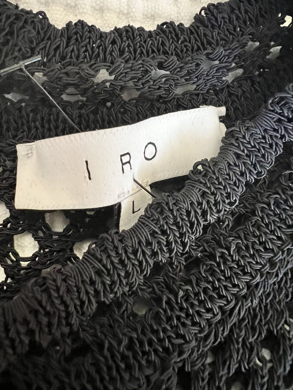 Iro IRO | Black Long-Sleeved Bodycon Mesh Open Knit Dress Size L / US 10 / IT 46 - 6 Thumbnail