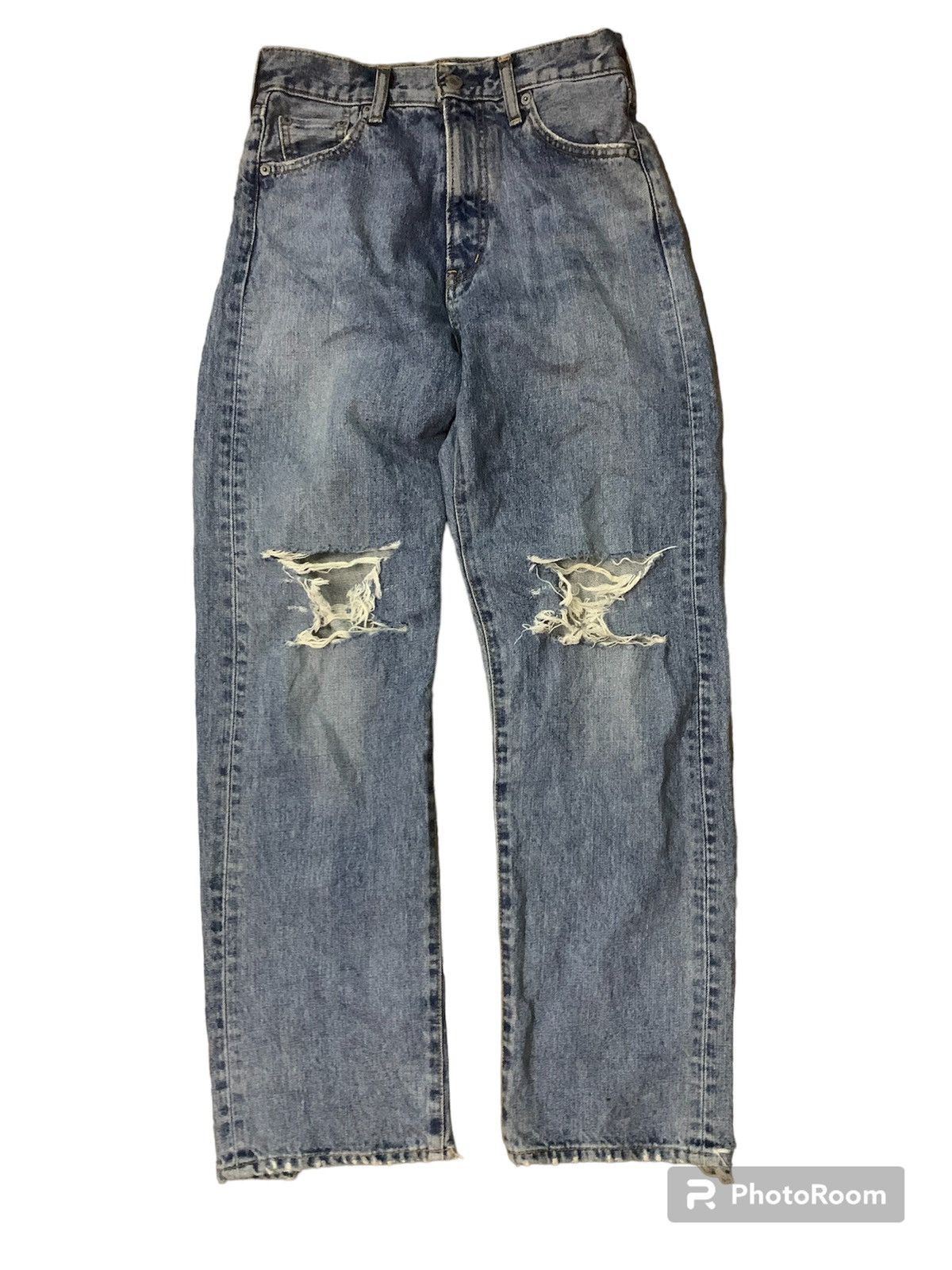 Japanese Brand Ungrid Distressed Denim Flare Denim Jeans Size US 28 / EU 44 - 1 Thumbnail