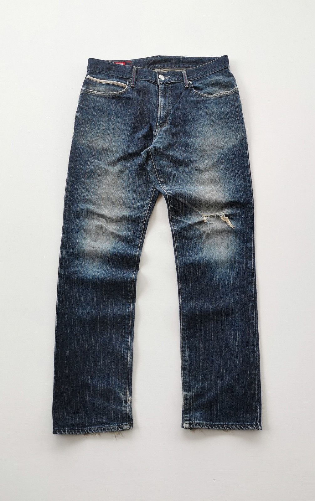 Edwin Edwin Slim Fit Distressed Denim Jeans Size US 35 - 2 Thumbnail