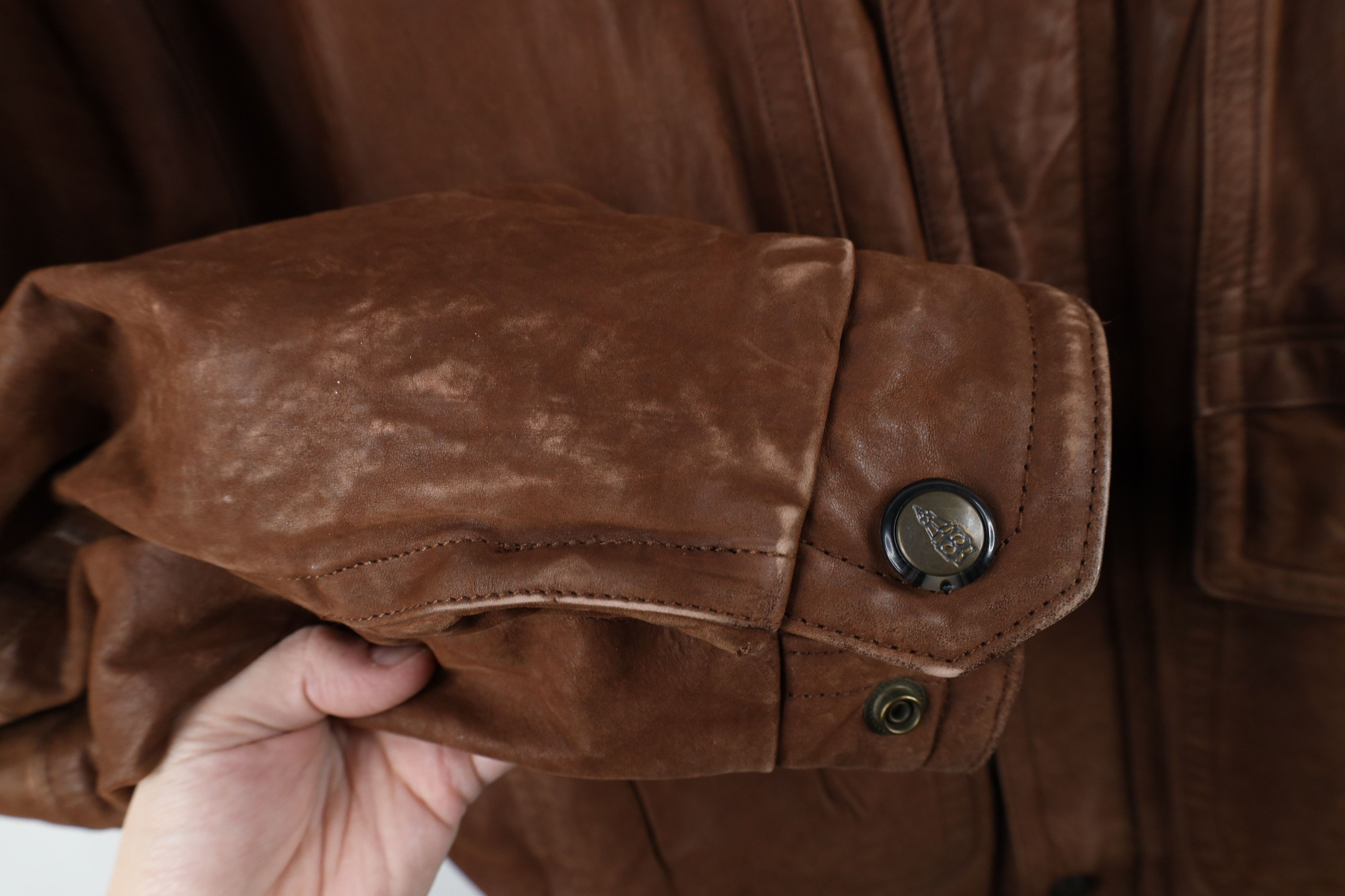 Vintage Vintage 90s Streetwear Quilted Leather Bomber Jacket Brown Size US XXL / EU 58 / 5 - 4 Thumbnail