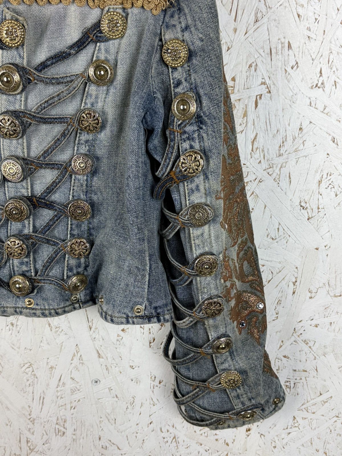Roberto Cavalli Just Cavalli 2005 Runway Napoleon Denim Jacket Blue IT40 Size S / US 4 / IT 40 - 17 Thumbnail