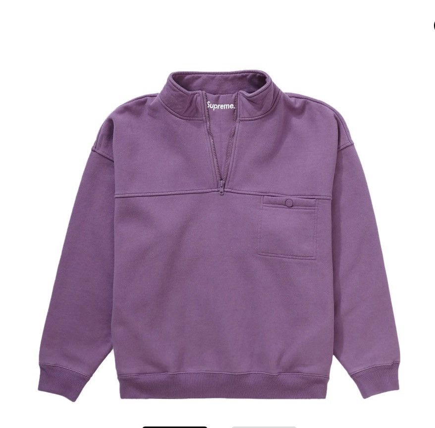 Supreme Washed Half Zip Pullover in Dusty Purple - Large Size US L / EU 52-54 / 3 - 1 Thumbnail