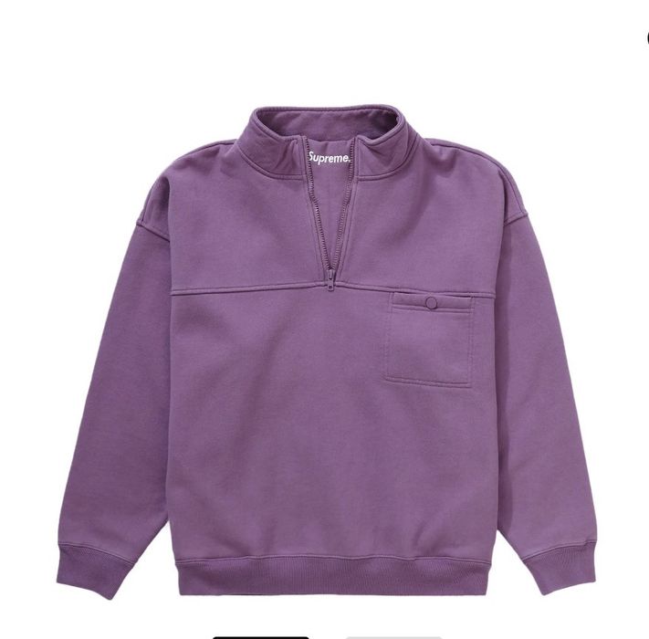 Supreme Washed Half Zip Pullover in Dusty Purple - Large | Grailed