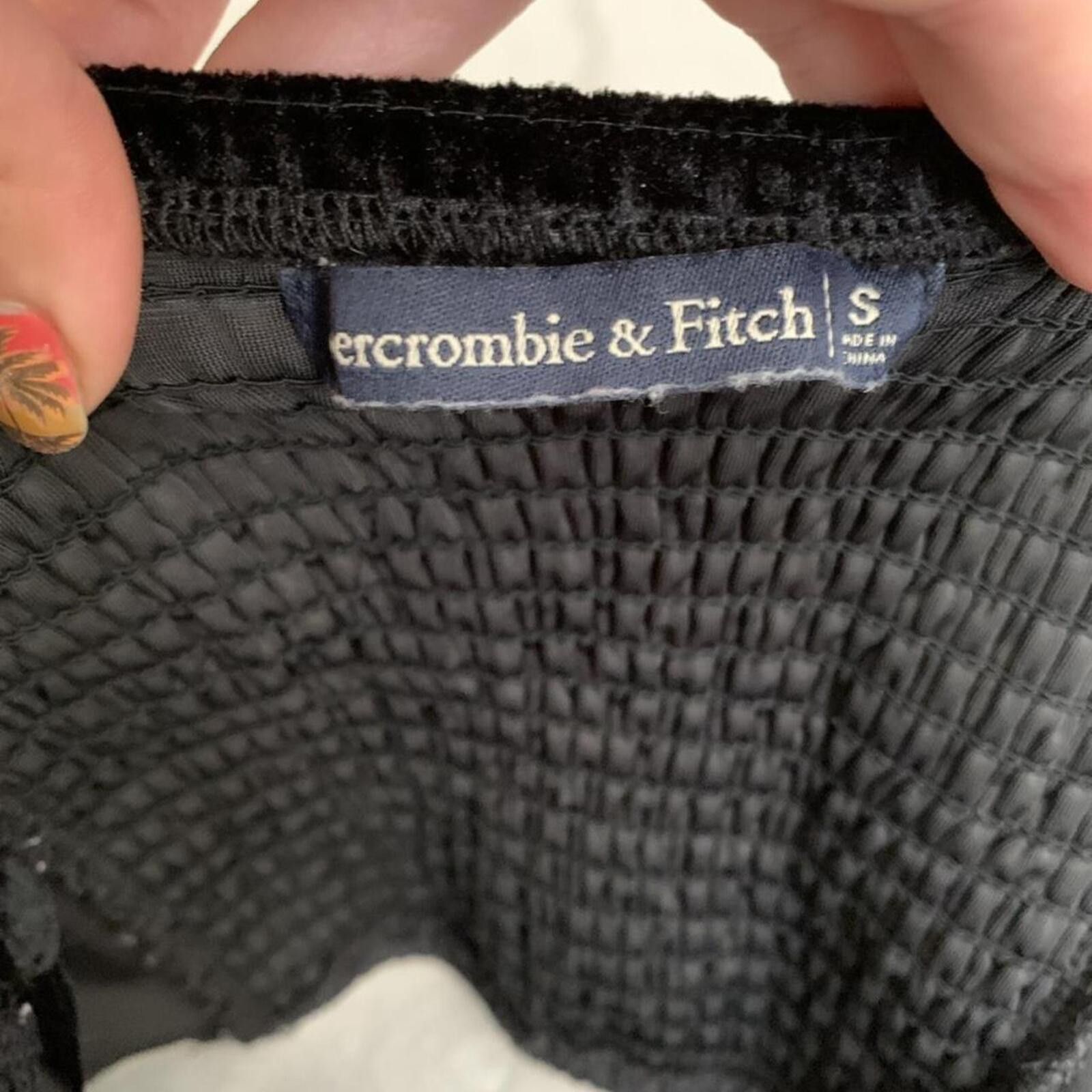 Abercrombie & Fitch Velvet corset lace trim stretchy crop top Size S / US 4 / IT 40 - 3 Thumbnail