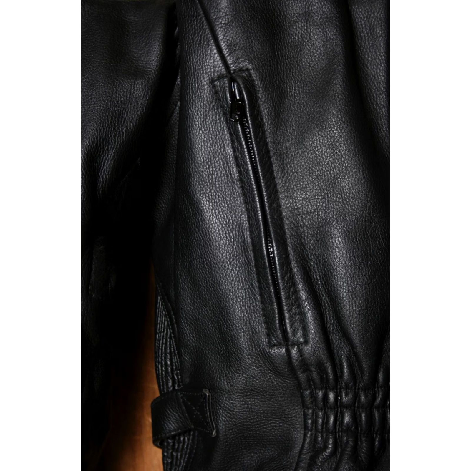 Vintage VINTAGE Leather King Jacket Women 3XL Black Striped Biker Leather King Jacket 3XL Women's Size XXL / US 16-18 / IT 52-54 - 5 Thumbnail