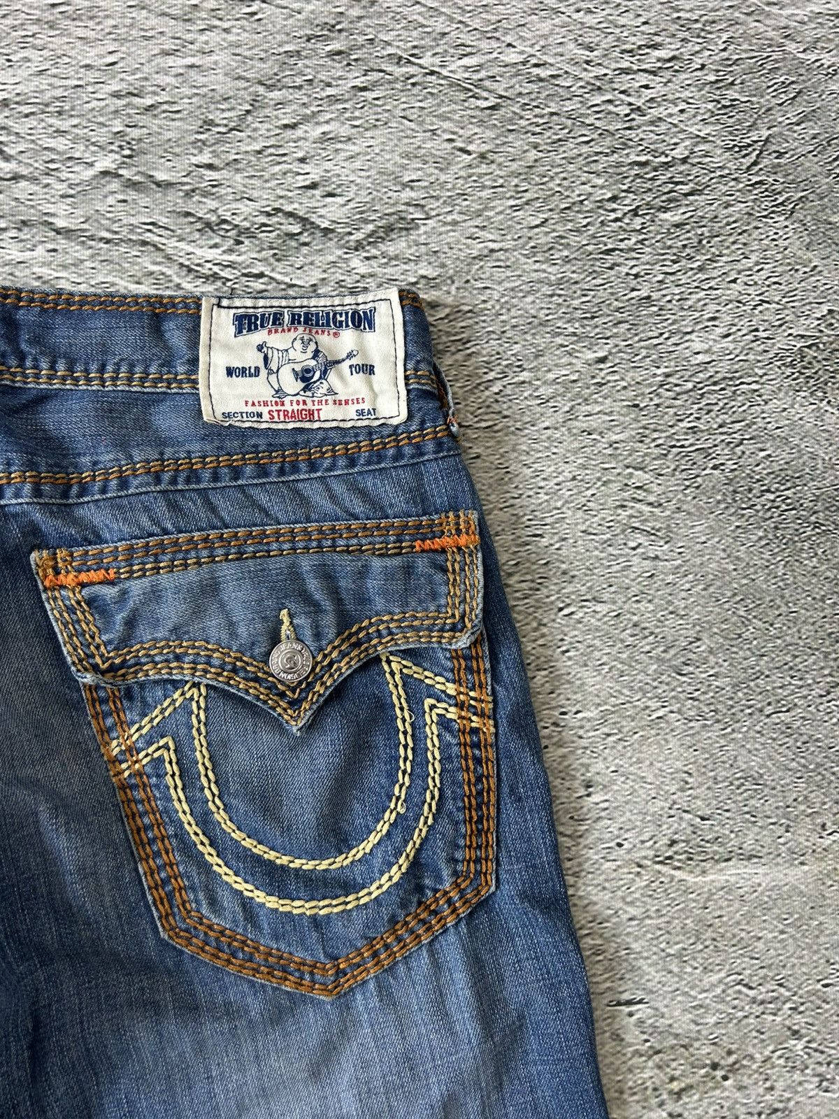 True Religion True Religion blue jeans thick stitching straight Y2K Size US 33 - 2 Thumbnail