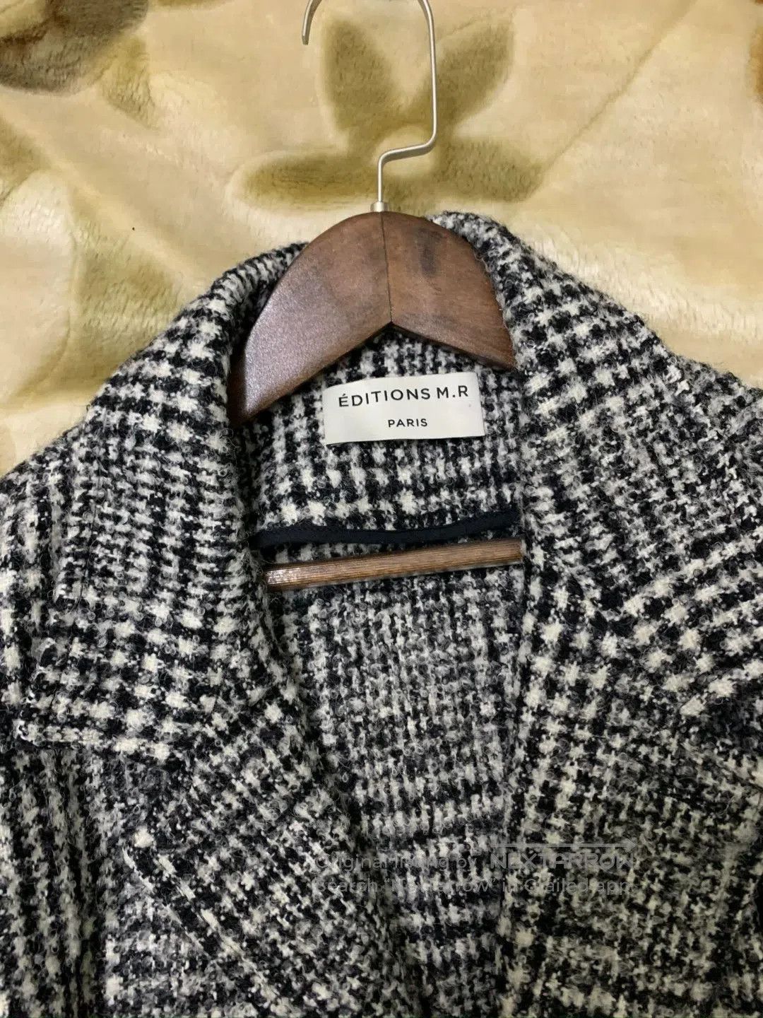 Editions M.R Men's Wool Coat with Check Pattern. Size US M / EU 48-50 / 2 - 2 Thumbnail