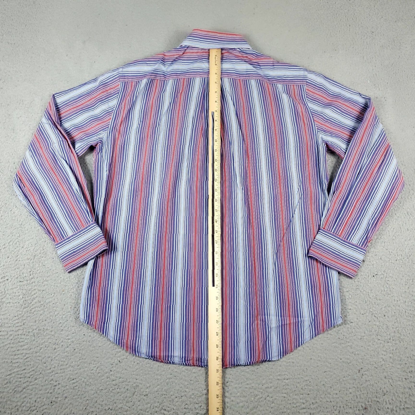Tommy Hilfiger VINTAGE Tommy Hilfiger Shirt Men L Blue Red Striped Button-Up Long Sleeve Business Casual Formal Workwear 90s Mens Size US L / EU 52-54 / 3 - 3 Thumbnail