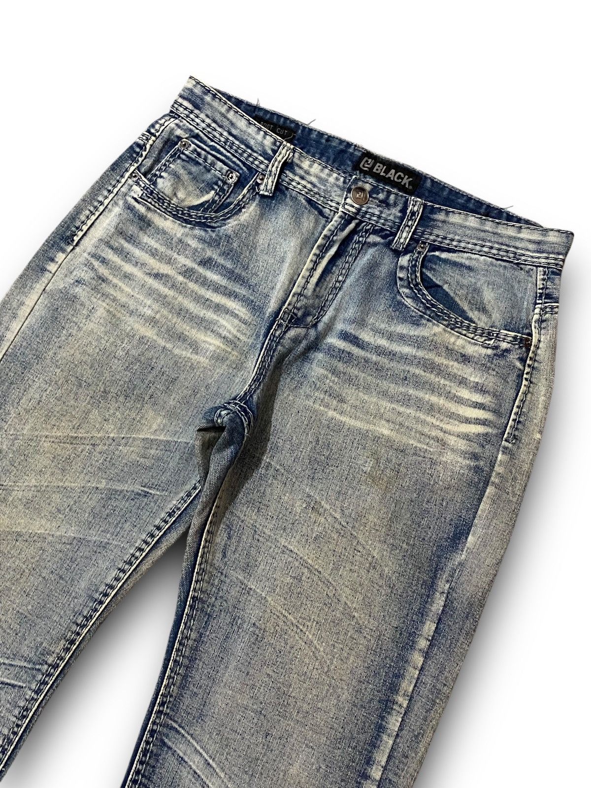 If Six Was Nine FLARE Black Skeleton Stone Wash Studded Cross Bootcut Denim Size US 34 / EU 50 - 3 Thumbnail