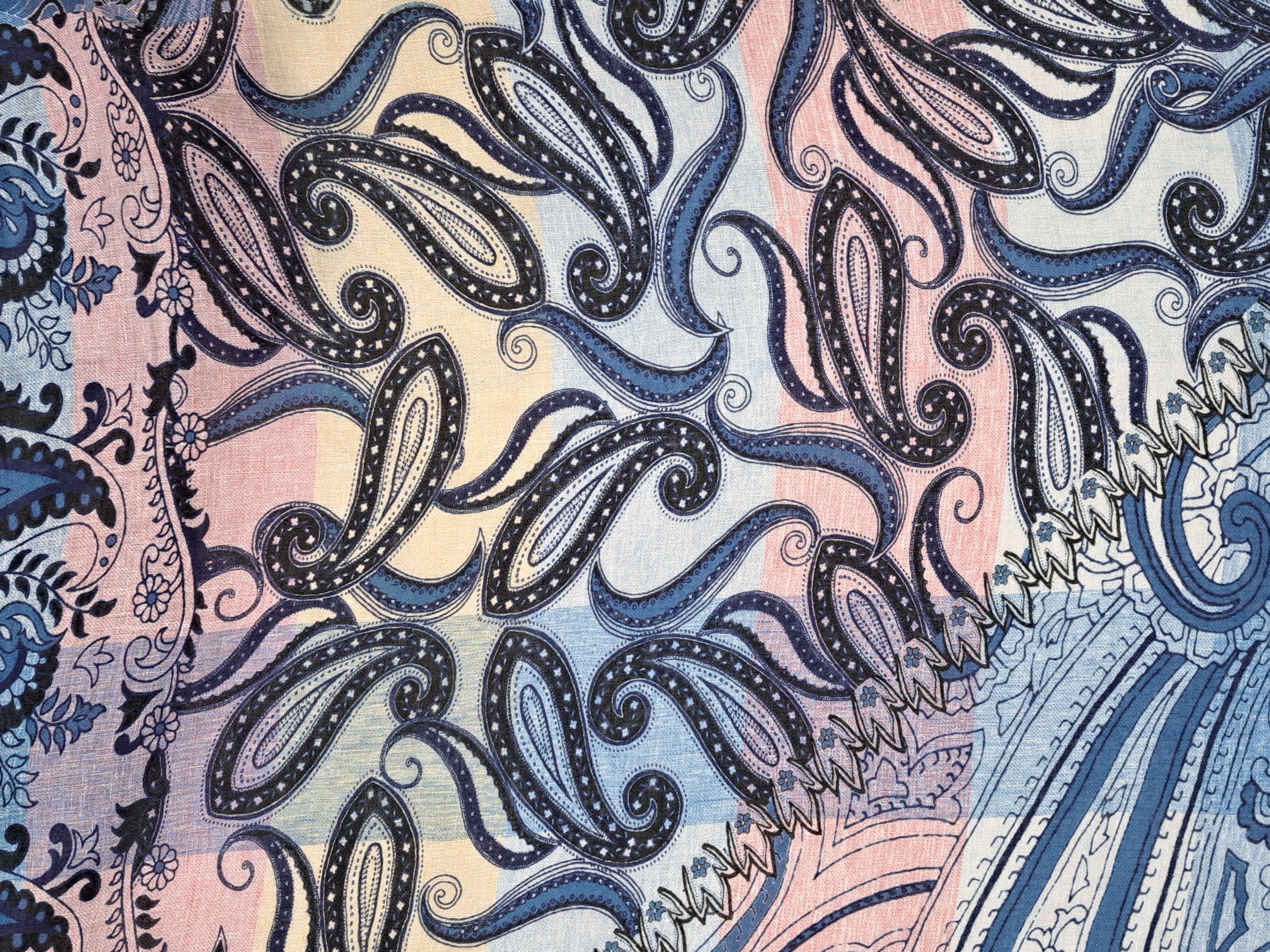 Etro ETRO linen large paisley scarf. Made in Italy. Size ONE SIZE - 10 Thumbnail
